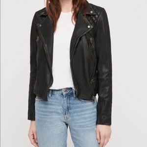 AllSaints cargo leather biker jacket
